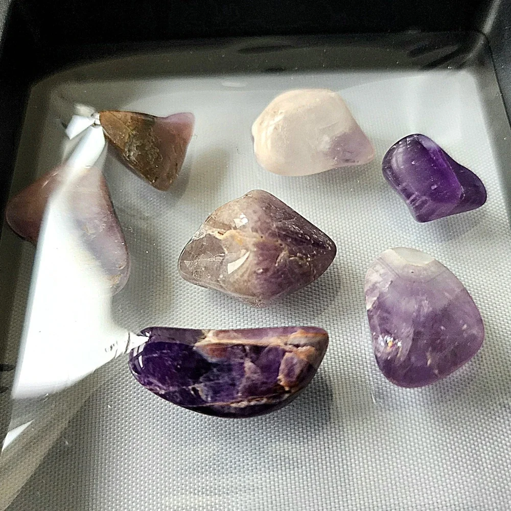 Amethyst‎ Crystal Set Healing Stones Gemstones Display Polished Tumbled Stones